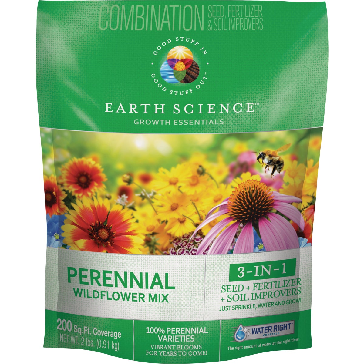 Earth Science All-In-One 2 Lb. 200 Sq. Ft. Coverage Perennial Wildflower Seed Mix
