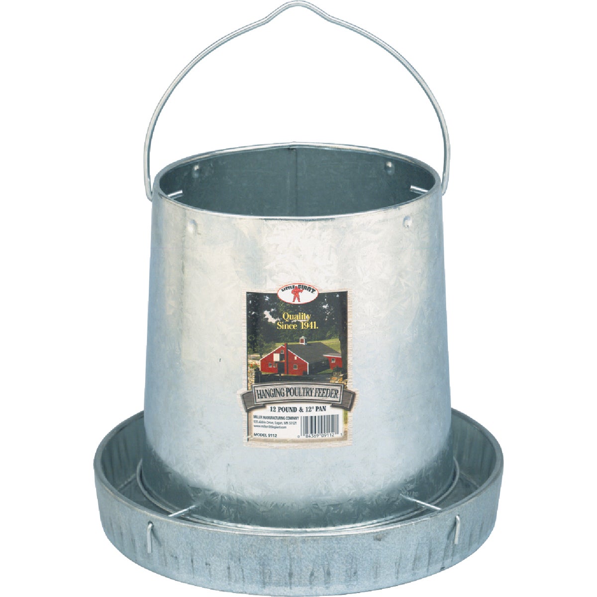 Little Giant 12 Lb. Capacity Hanging Galvanized Steel Poultry Feeder