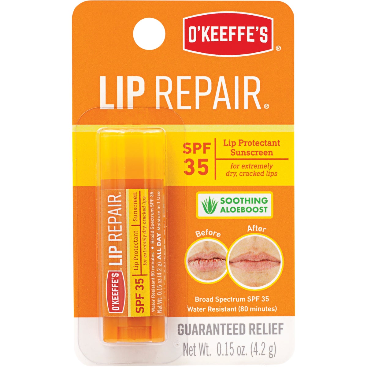 O'Keeffe's SPF 35 Unflavored Lip Balm, 0.15 Oz.