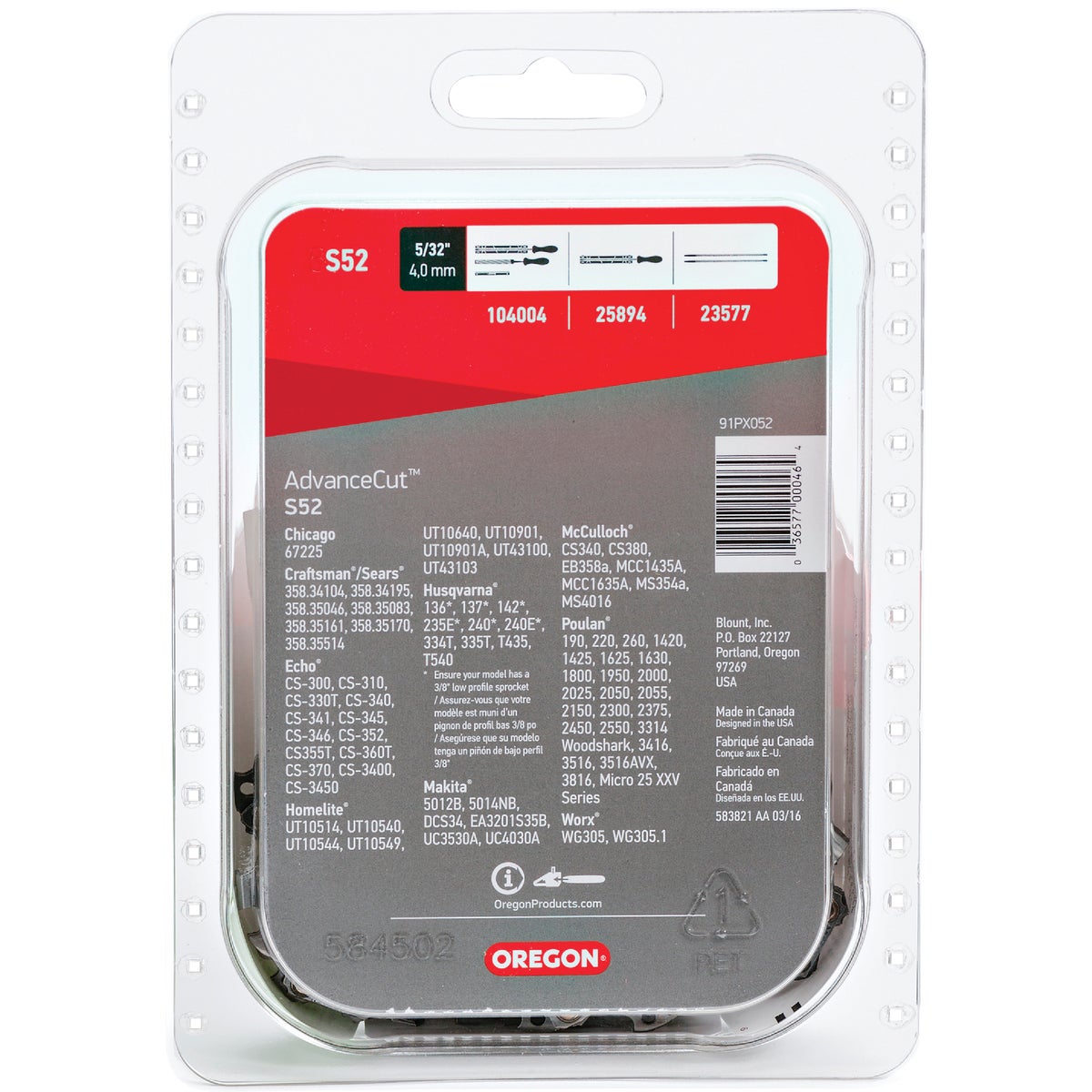 Oregon AdvanceCut S52 14 In. Chainsaw Chain