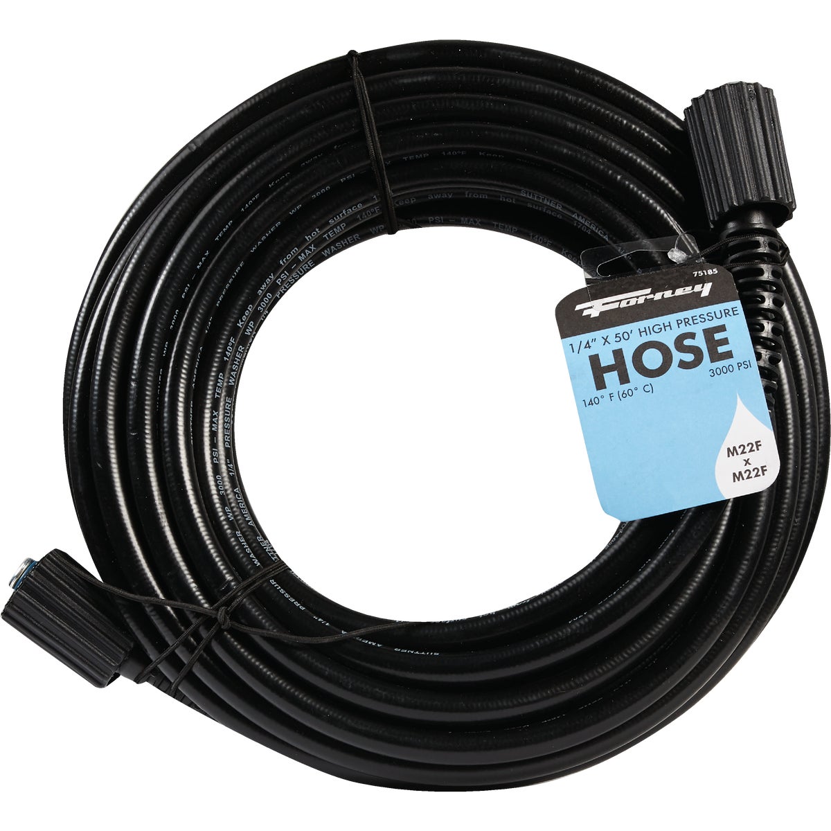 Forney 1/4 In. x 50 Ft. 3000 psi Female Pressure Washer Hose