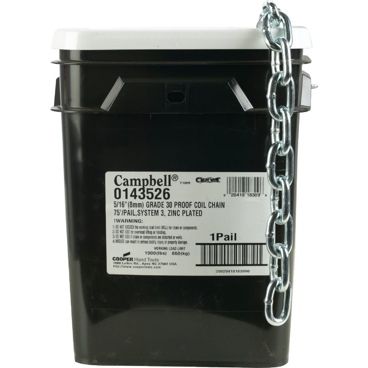 Campbell 5/16 In.75 Ft. Zinc-Plated Low-Carbon Steel Coil Chain