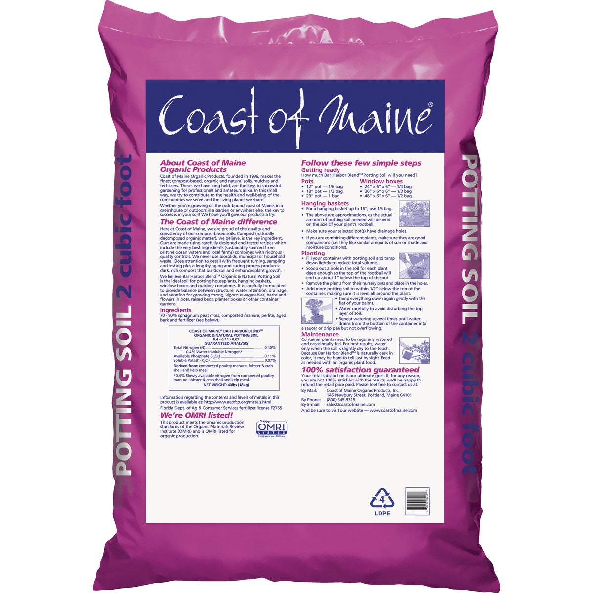 Coast of Maine Bar Harbor Blend 2 Cu. Ft. Organic Potting Soil