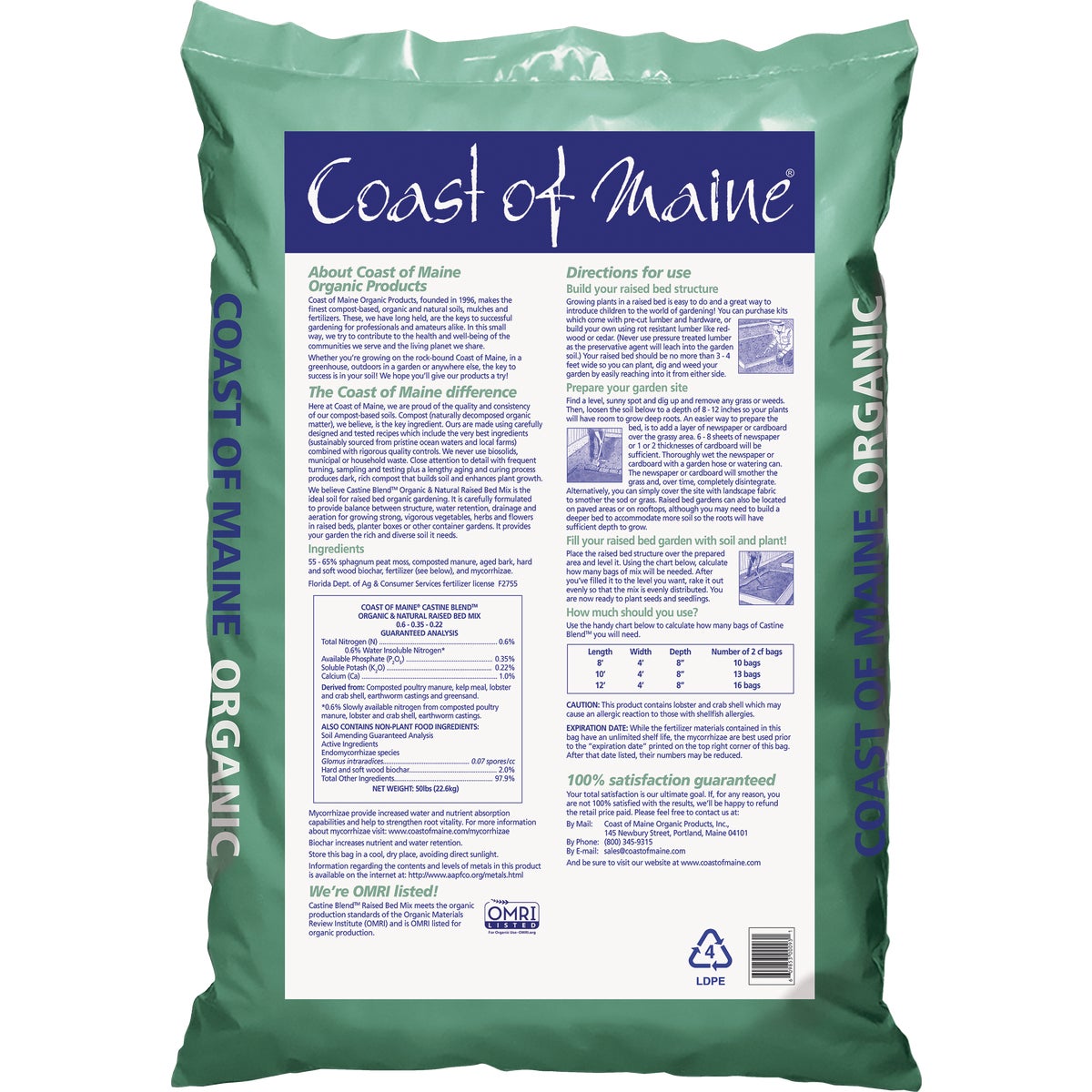 Coast of Maine Castine Blend 2 Cu. Ft. Organic Earthworm Potting Soil