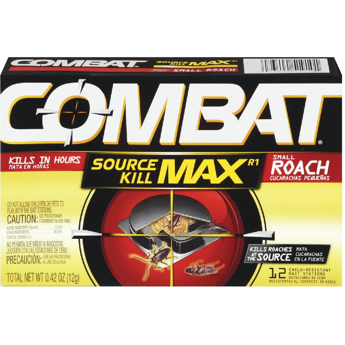 Combat Source Kill Max 0.42 Oz. Solid Small Roach Bait Station (12-Pack)