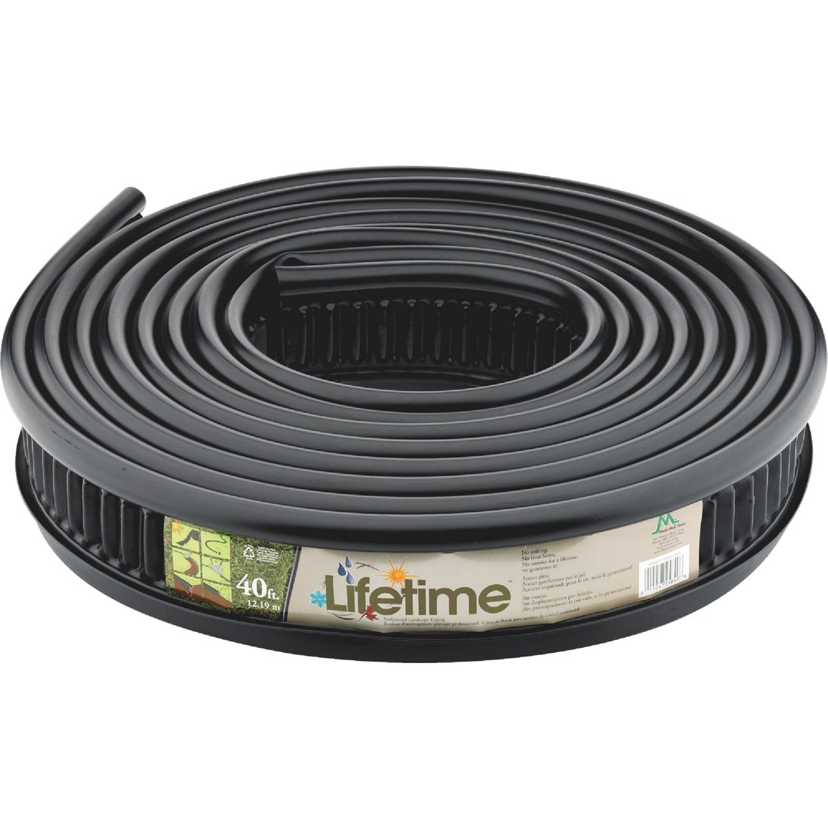 Master Mark Lifetime Professional 5 In. H. x 40 Ft. L. Black Recycled Plastic Lawn Edging