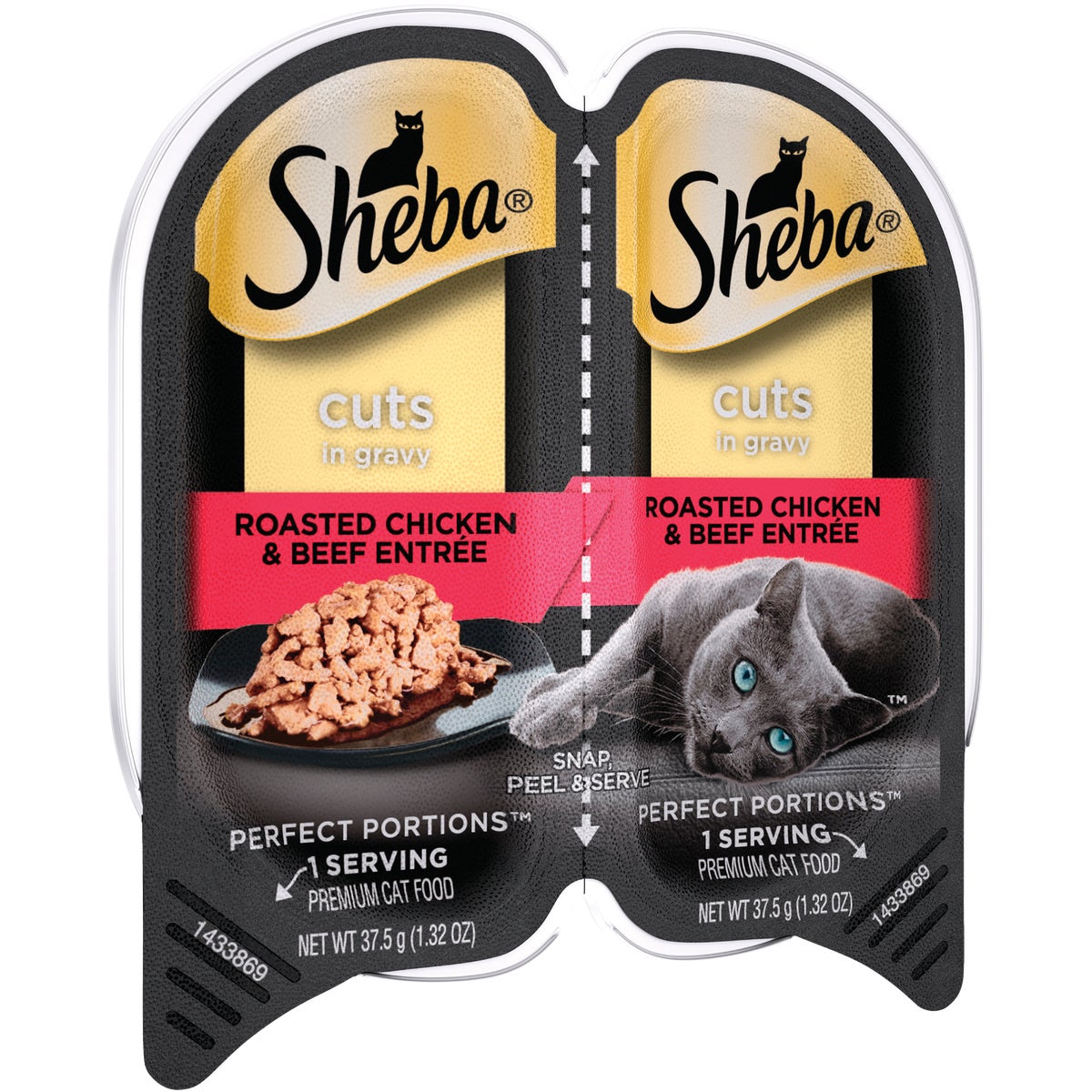 Sheba Perfect Portions Cuts in Gravy 2.6 Oz. Roasted Chicken & Beef Adult Wet Cat Food