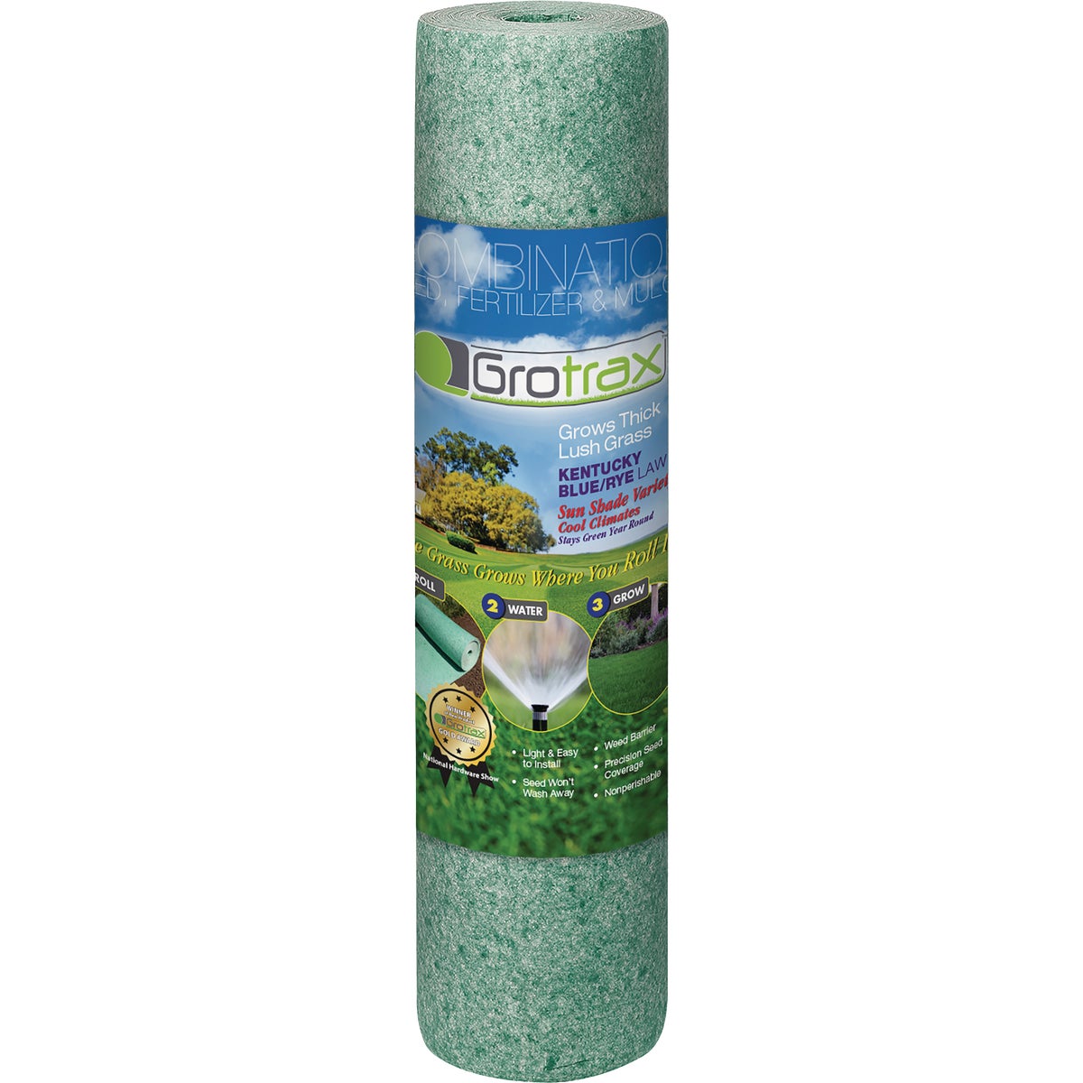 GroTrax Big Roll 100 Sq. Ft. Coverage Kentucky Blue/Rye Grass Seed Roll
