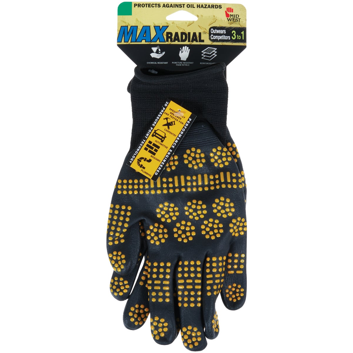 Midwest Gloves & Gear MAX Radial Unisex Large/XL Nitrile Coated Glove
