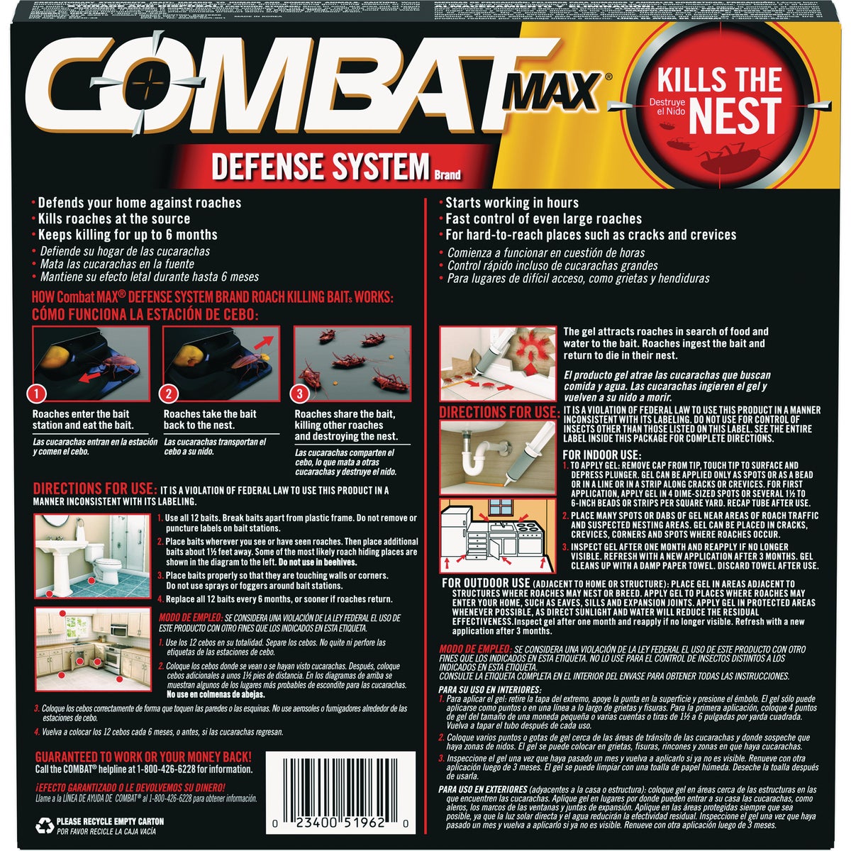 Combat Max Roach Defense System with Bait Stations & Gel