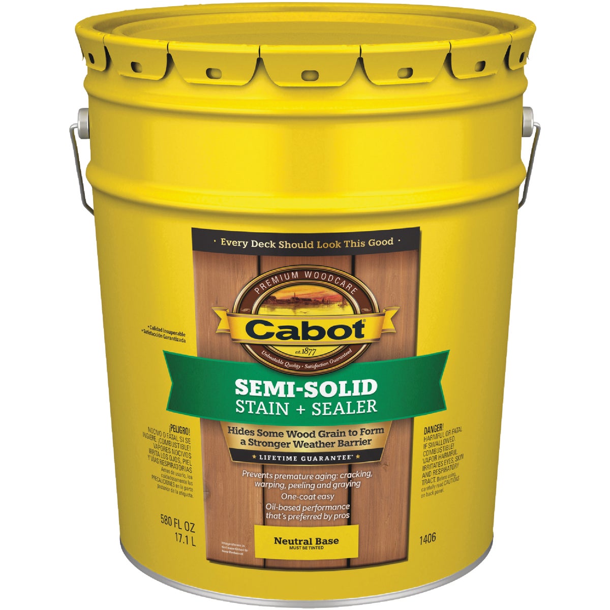 Cabot Semi-Solid Deck & Siding Stain, Neutral, 5 Gal.