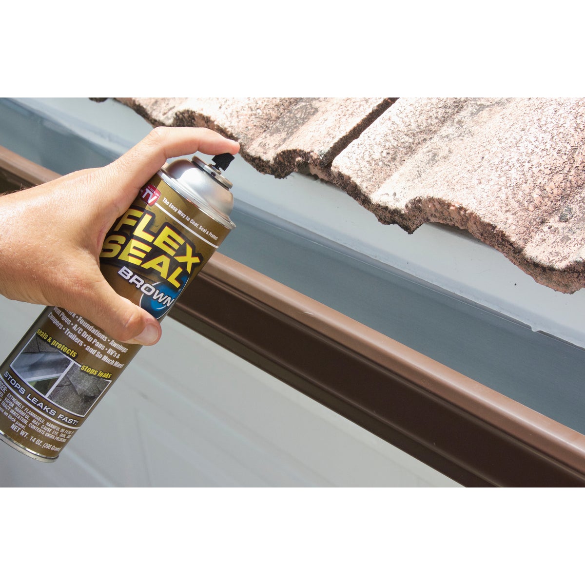FLEX SEAL 14 Oz. Spray Rubber Sealant, Brown
