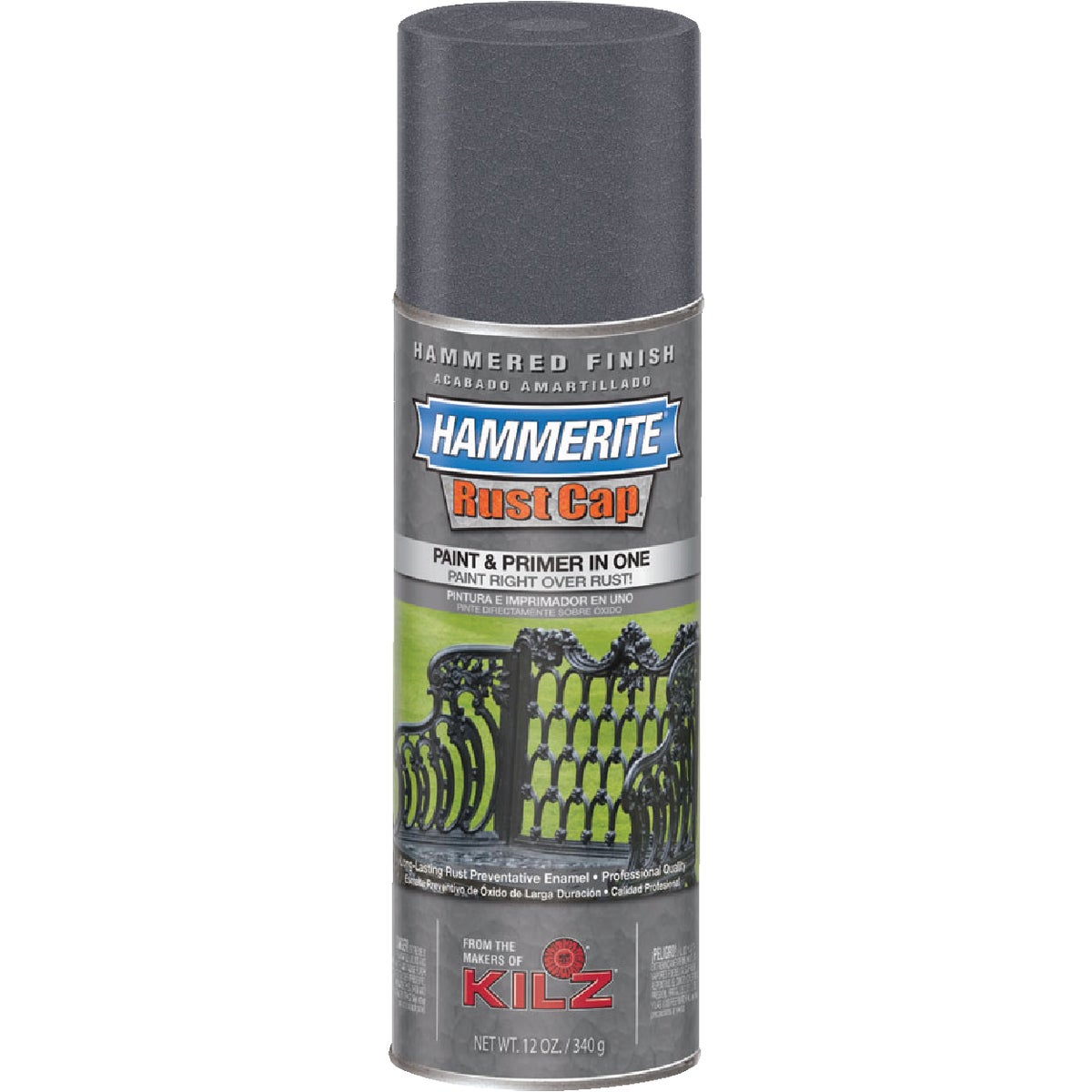 Hammerite Rust High Gloss Gray 12 Oz. Hammered Finish Spray Paint