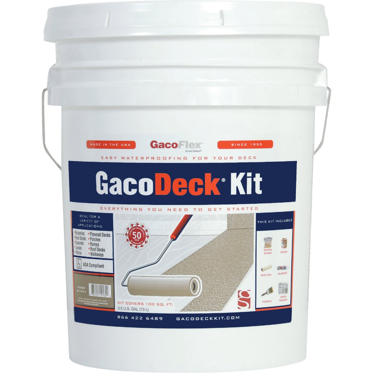GacoFlex GacoDeck Adobe Elastomeric Deck Coating, 3.5 Gal. Kit,