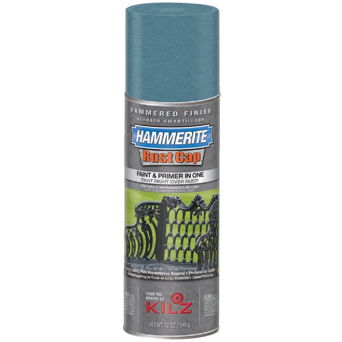 Hammerite Rust High Gloss Light Blue 12 Oz. Hammered Finish Spray Paint
