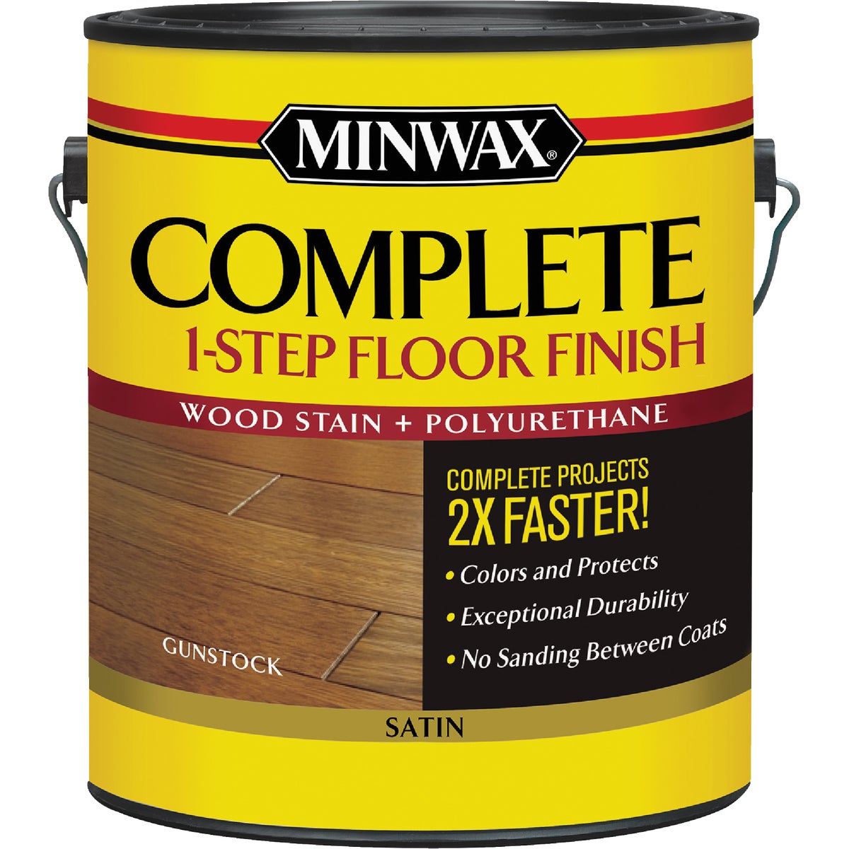 Minwax Complete 1 Gal. Gunstock Satin 1-Step Wood Stain & Polyurethane Floor Finish