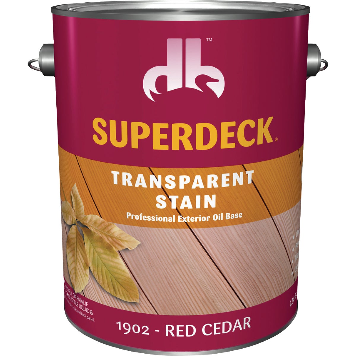 Duckback SUPERDECK Transparent Exterior Stain, Red Cedar, 1 Gal.