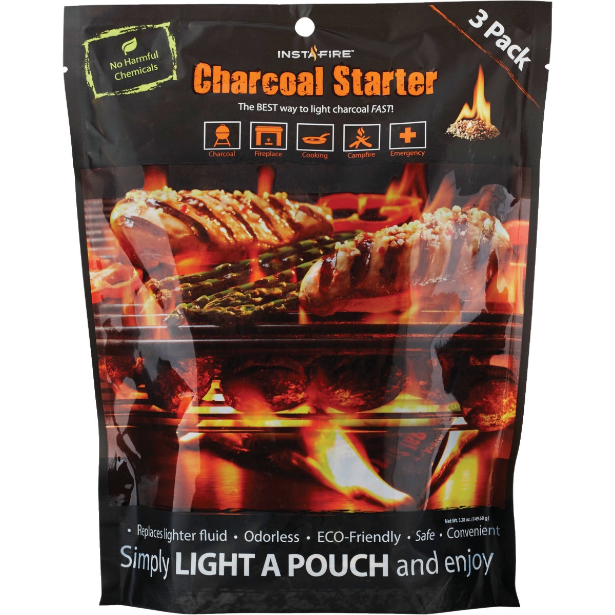 InstaFire 2.2 Oz. Packets Dry Charcoal Starter (3-Pack)