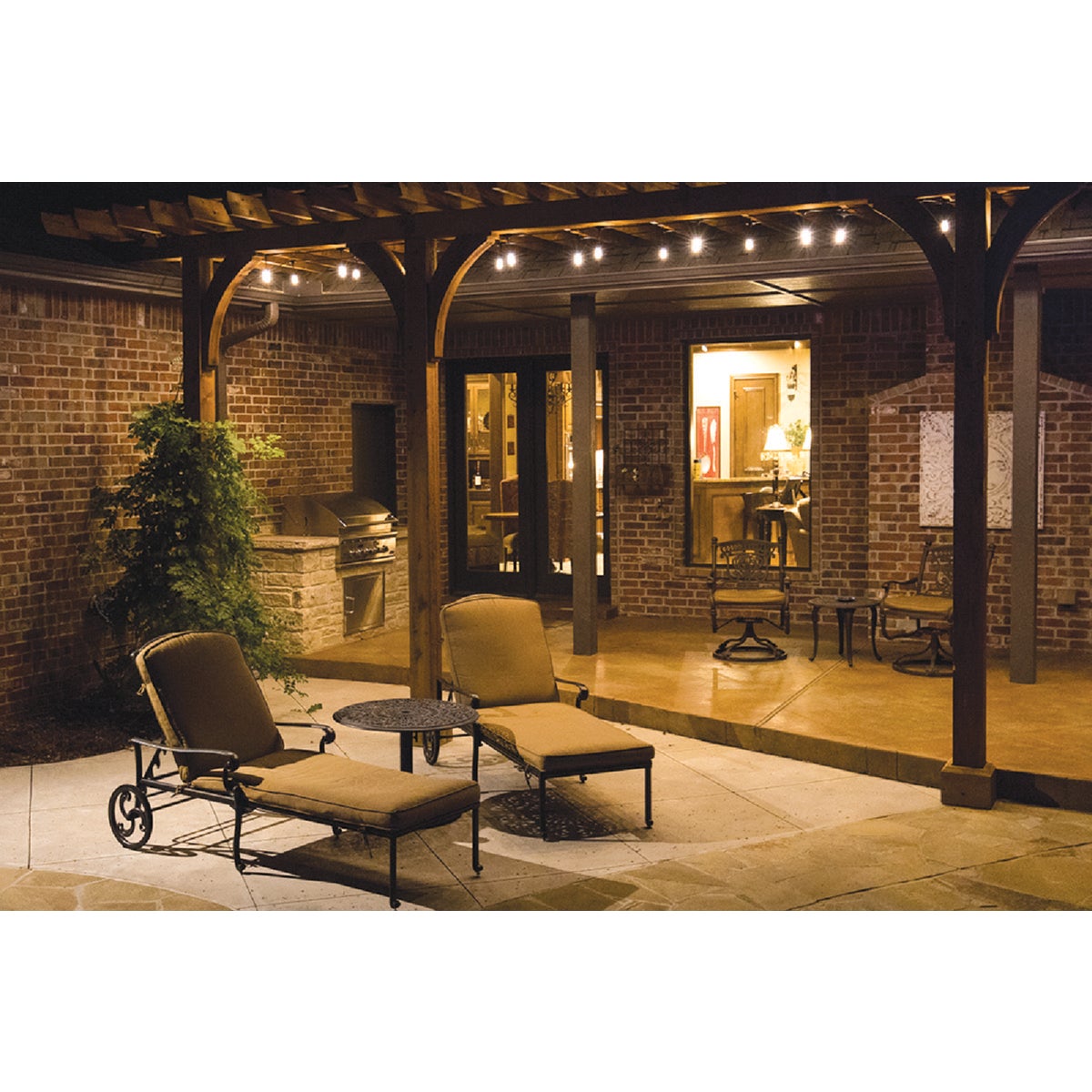 Enbrighten 12 Ft. 6-Light Warm White Clear Bulb Cafe String Lights