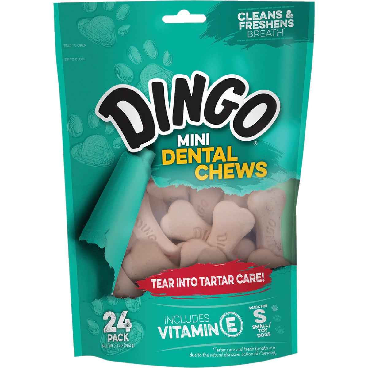 Dingo Denta-Treats Chicken Bone 9.6 Oz. Rawhide Chew, (24-Pack)