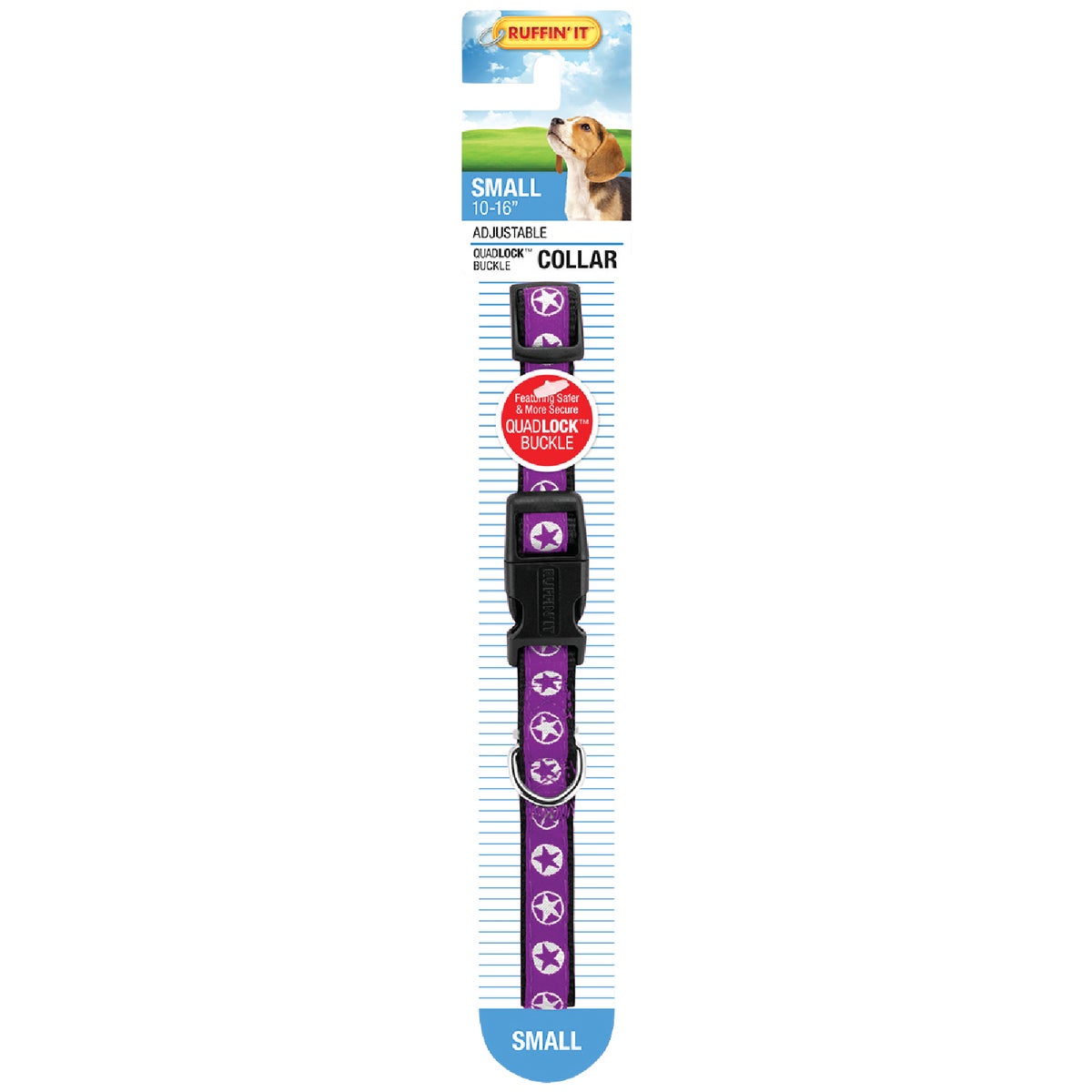 Westminster Pet Ruffin' it Adjustable 10 In. to 16 In. Nylon Star Print Dog Collar