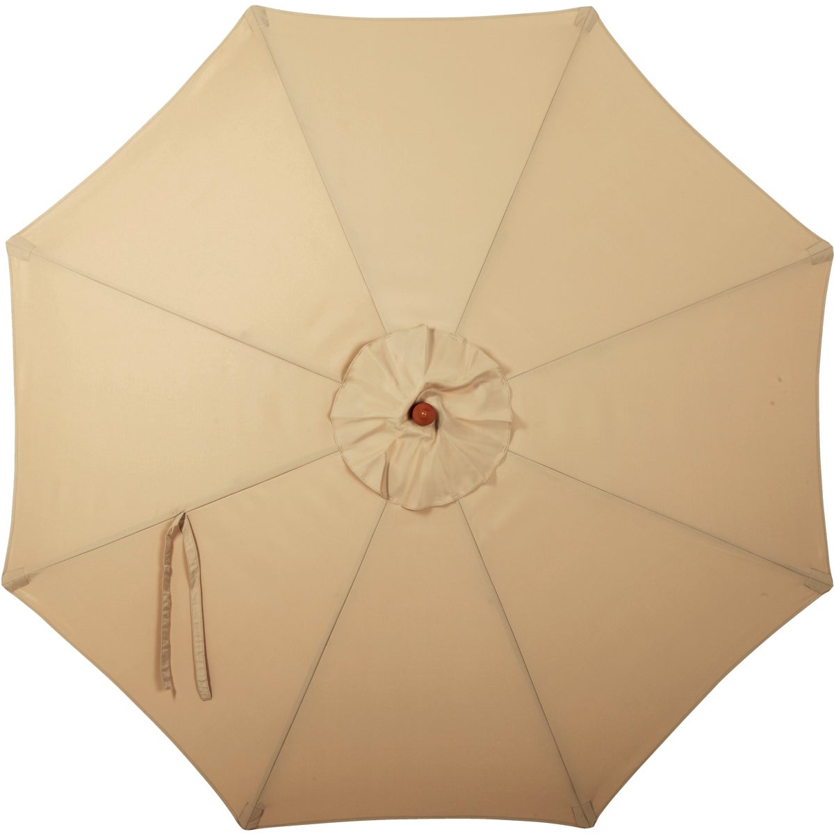 Outdoor Expressions 7.5 Ft. Pulley Tan Market Patio Umbrella with Brass Plated Hardware
