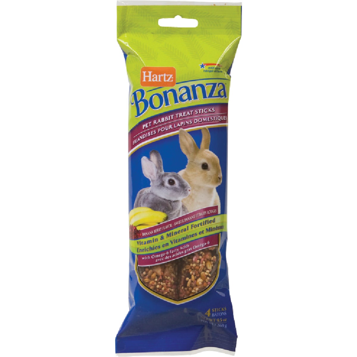 Hartz Bonanza 9.5 Oz. Banana Berry Flavored Pet Rabbit Treat (4-Pack)