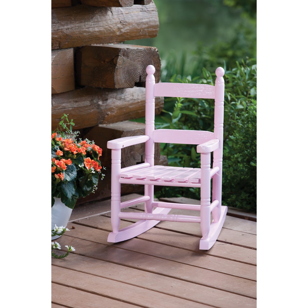 Knollwood Pink Wood Child Rocking Chair
