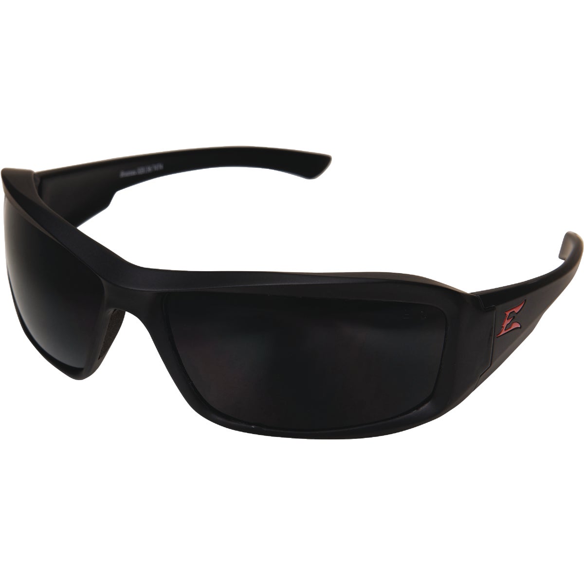 Edge Eyewear Brazeau Torque Red E Matte Black Frame Safety Glasses with Polarized Vapor Shield Smoke Lenses