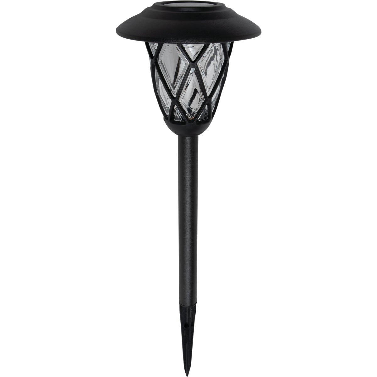 Moonrays Black 5 Lumens Plastic & Metal Diamond Solar Path Light
