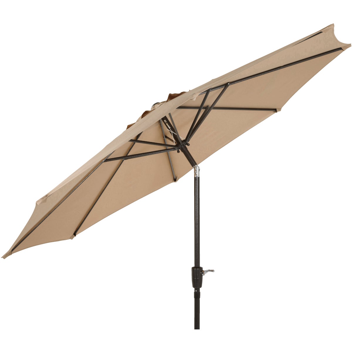 Outdoor Expressions 9 Ft. Aluminum Tilt/Crank Tan Patio Umbrella