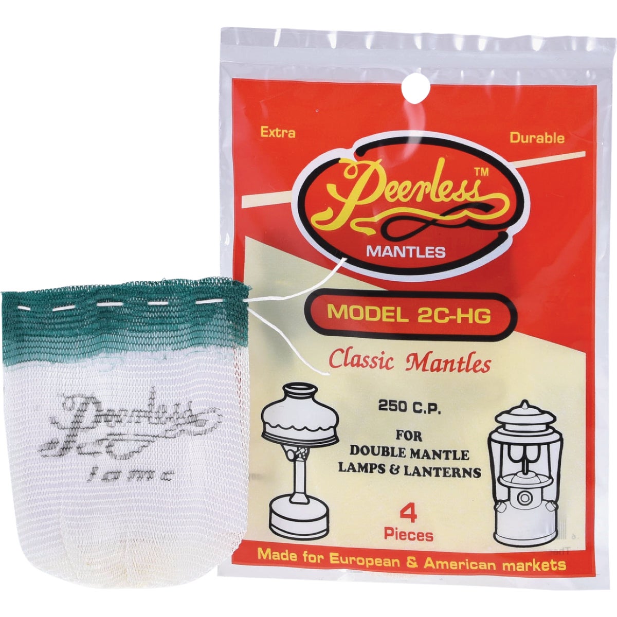 Peerless #21 Style Standard Tie Lantern Mantle (4-Pack)