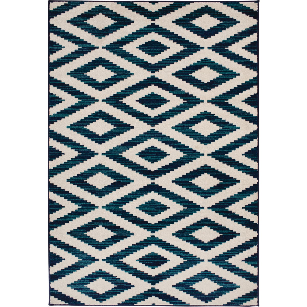 Backyard Bungalow Scalene 6 Ft. 7 In. x 9 Ft. 6 In. Blue Diamond Plush Outdoor Rug