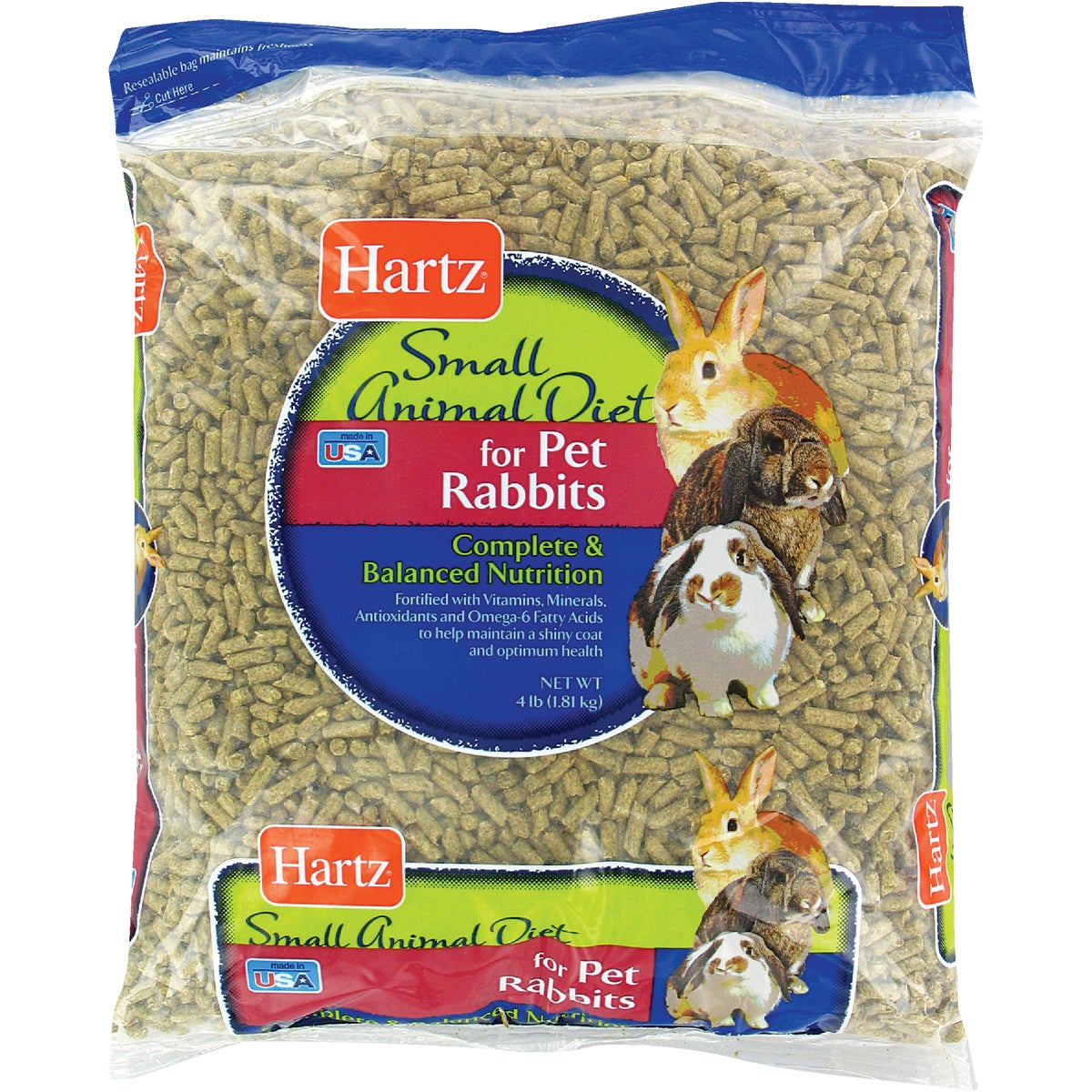 Hartz 4 Lb. Small Animal Diet Pet Rabbit Food Pellets