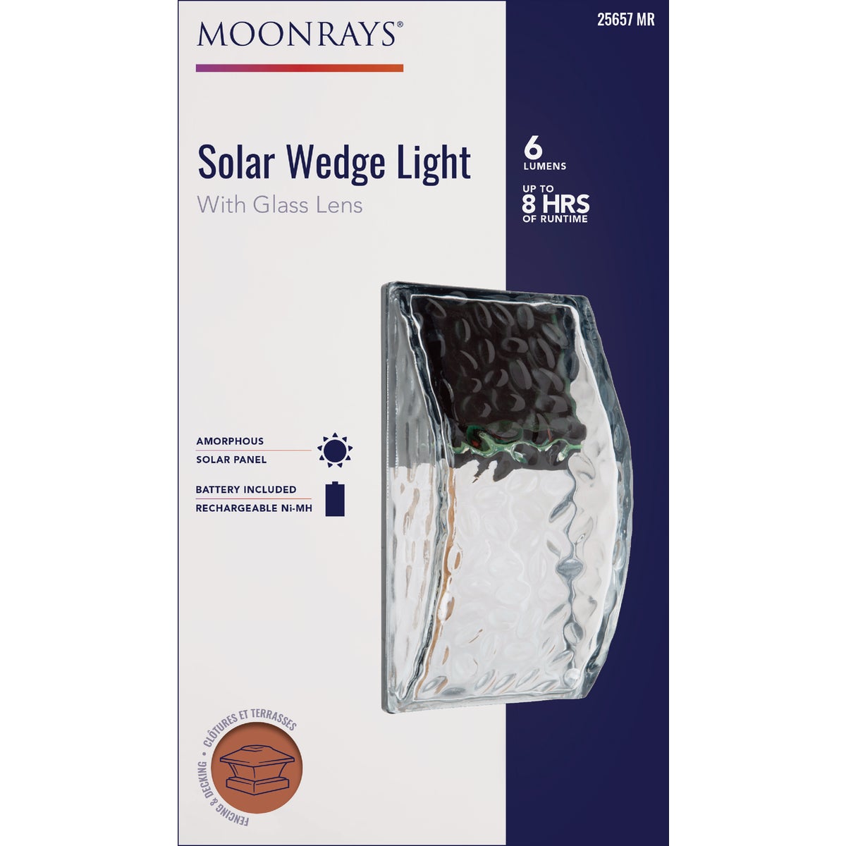 Moonrays 6.69 In. H. Clear SMD LED Solar Seeded Glass Wedge Light