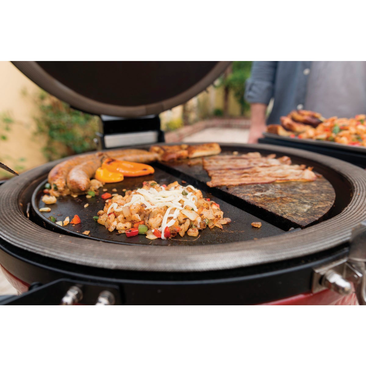 Kamado Joe Classic Joe 9 In. W. x 18 In. L. Half Moon Cast Iron Reversible Griddle