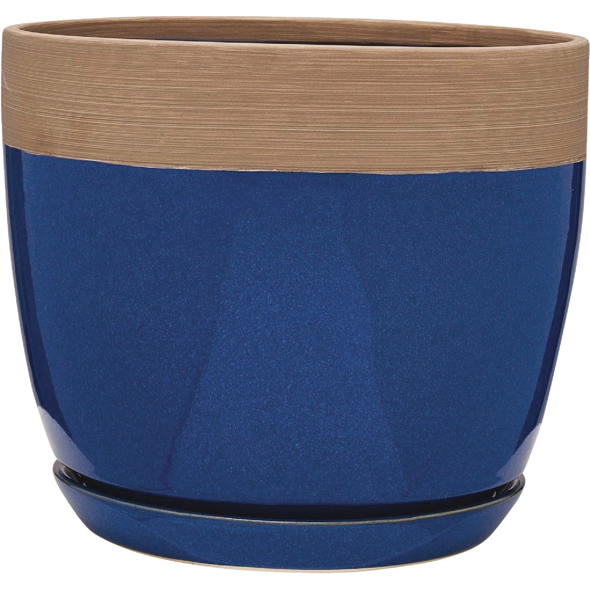 Southern Patio Ana. 12 In. Ceramic Clayworks Navy Planter