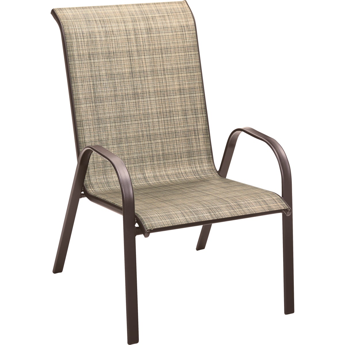 Outdoor Expressions Windsor Brown Steel Sling Oversized Stacking Chair