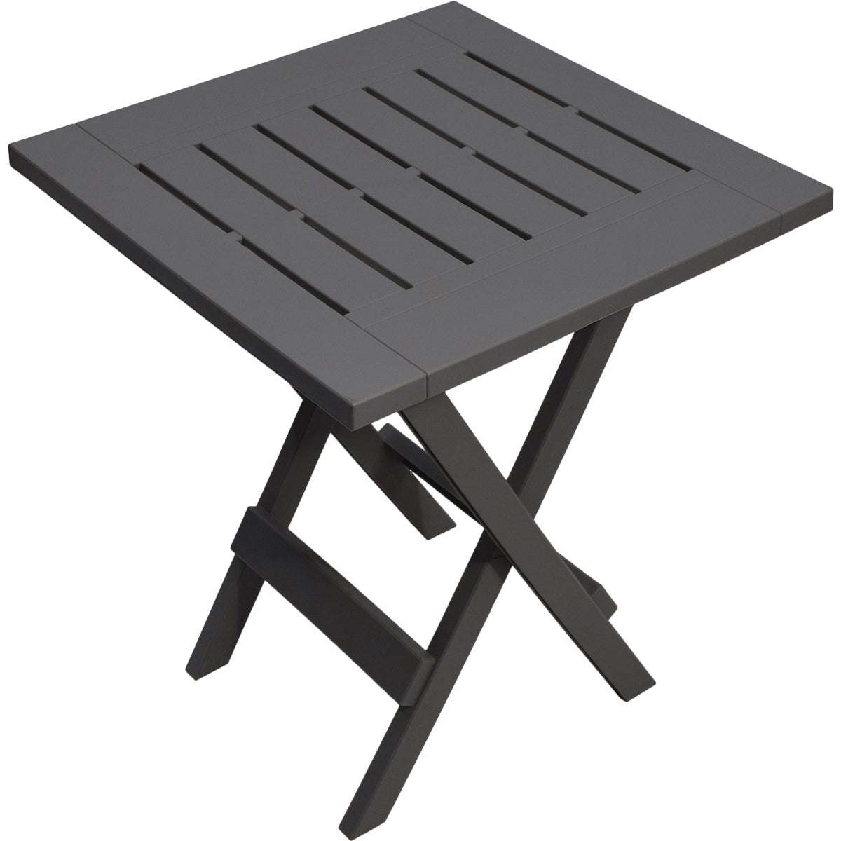 Gracious Living 17 In. Square Flat Gray Folding Side Table