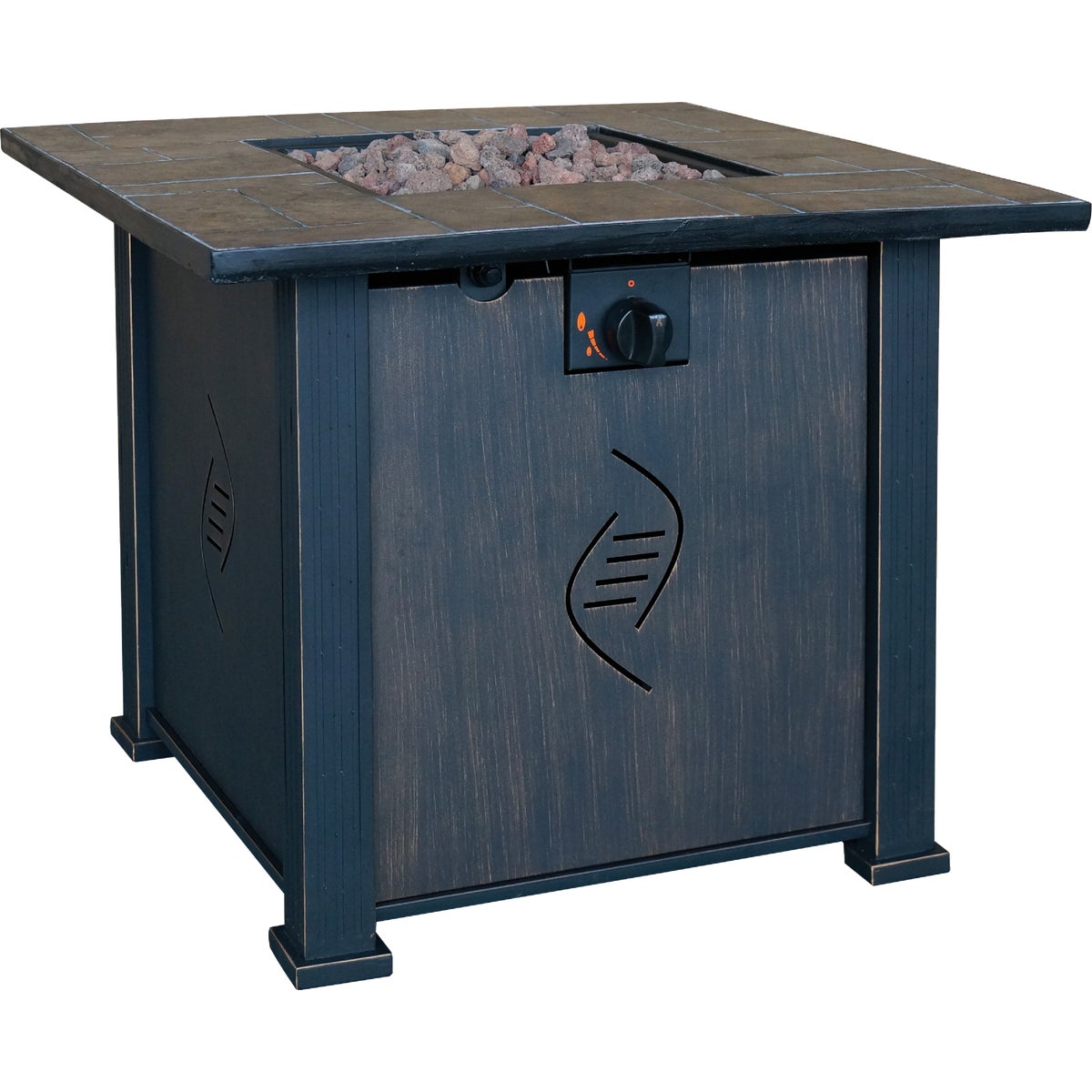 Bond Lari 30 In. Antique Wood Square Gas Fire Table