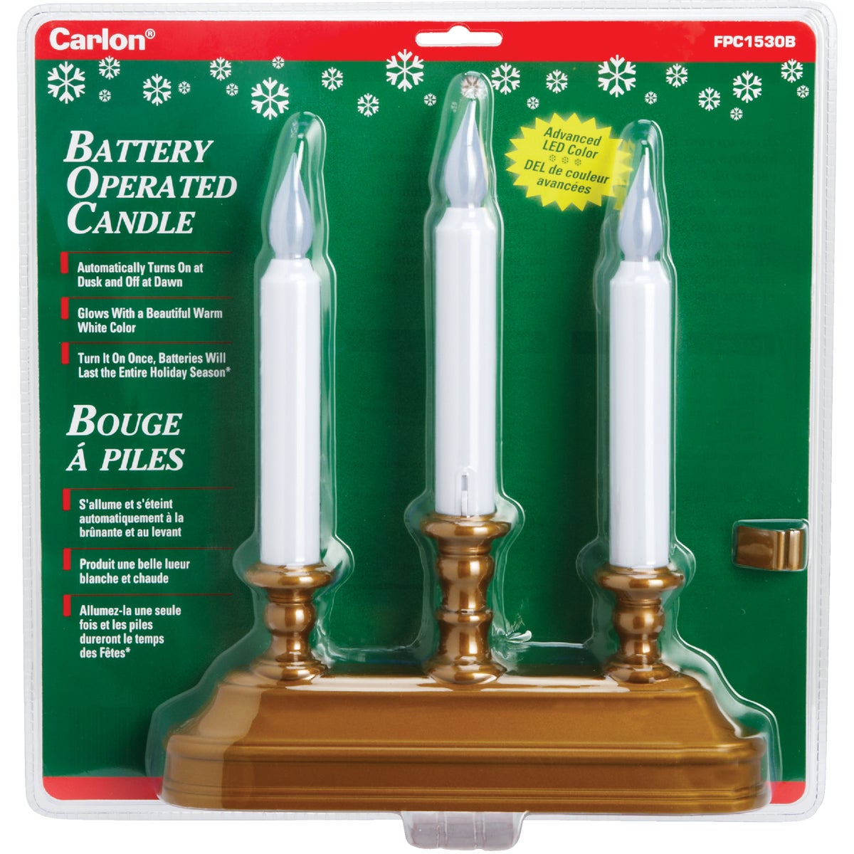Xodus 9 In. W. x 10.25 In. H. x 2 In. D Antique Brass LED Candelabra Battery Operated Candle