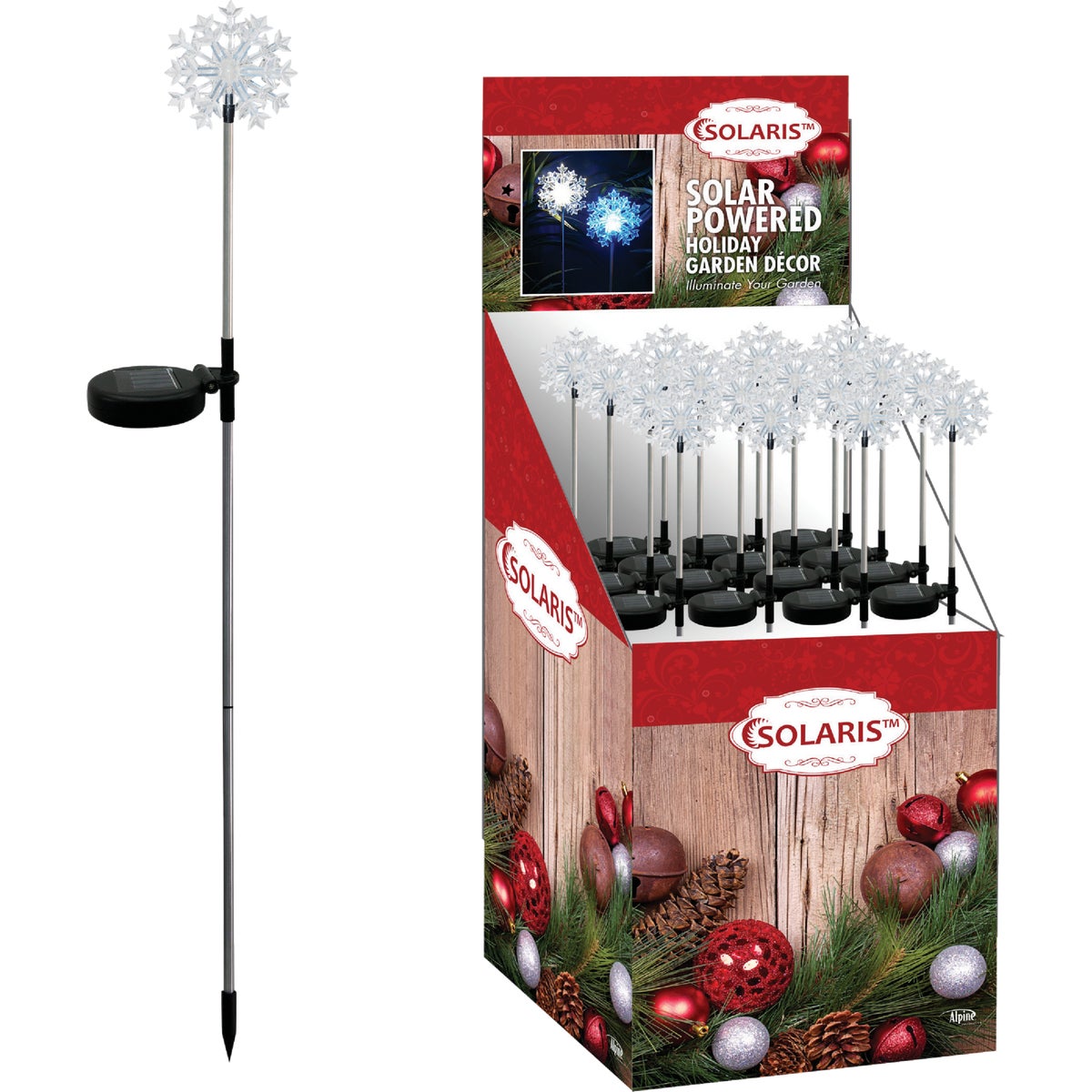 Solaris 33 In. LED Solar Snowflake Holiday Garden Stake