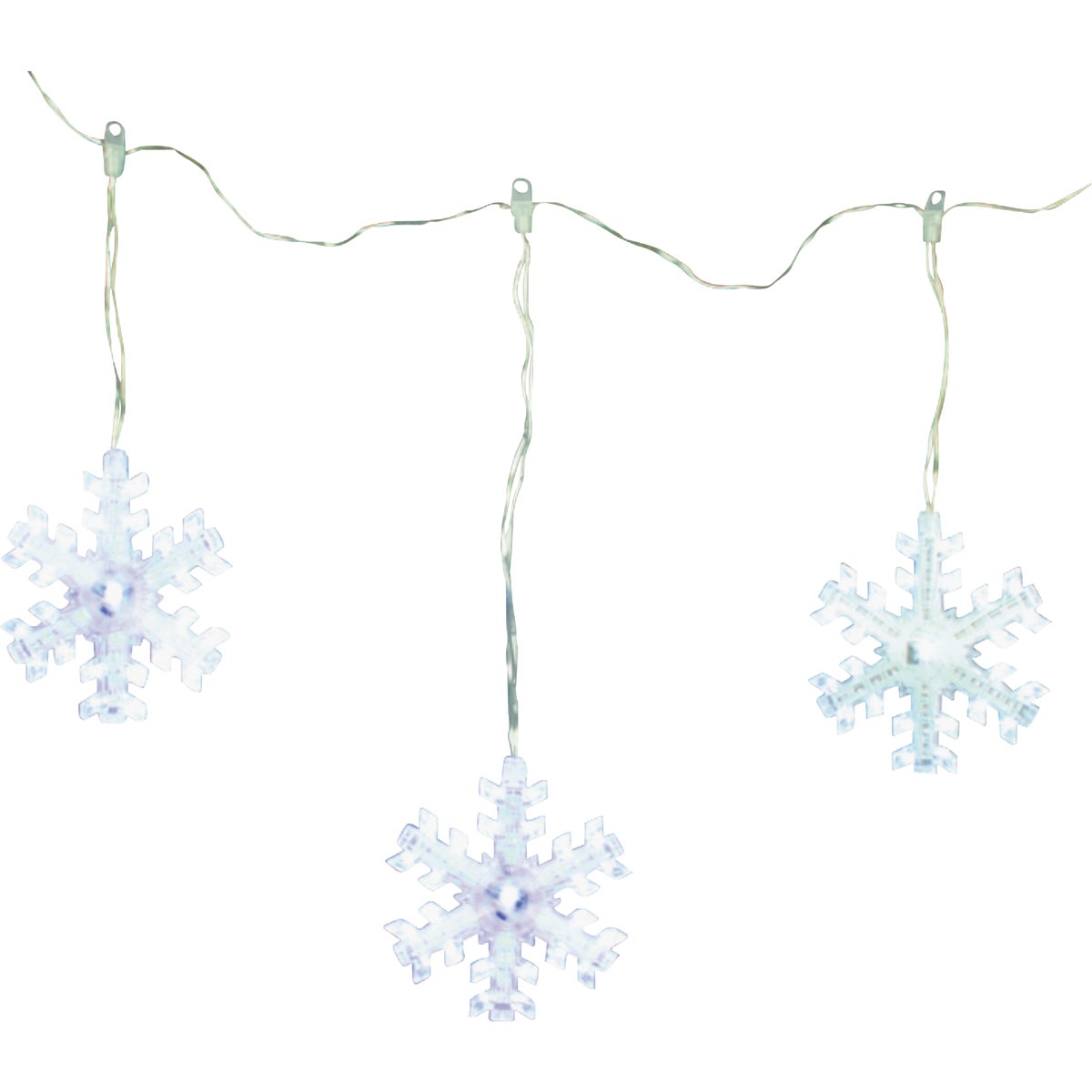Danson Decor White & Blue 147-Bulb 3mm Snowflake LED Chasing Light Set With White Wire