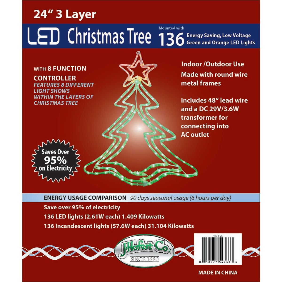 J Hofert 24 In. LED Lighted Christmas Tree