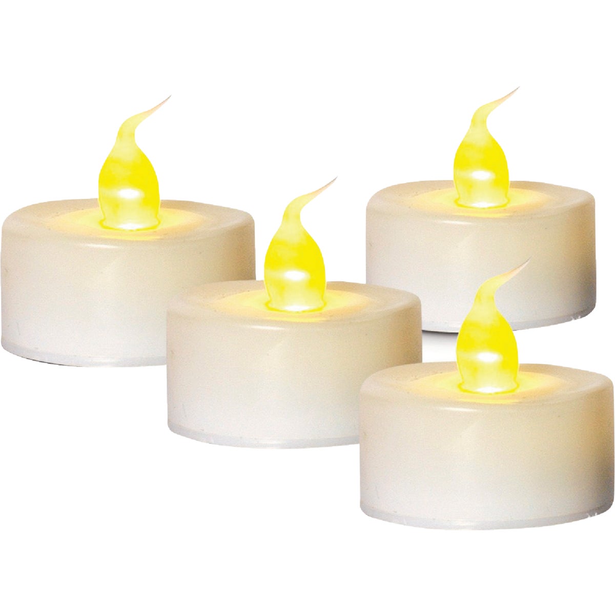 J Hofert 1.5 In. H. x 1.5 In. Dia. White Plastic Tea Light Flameless Candle (4-Pack)