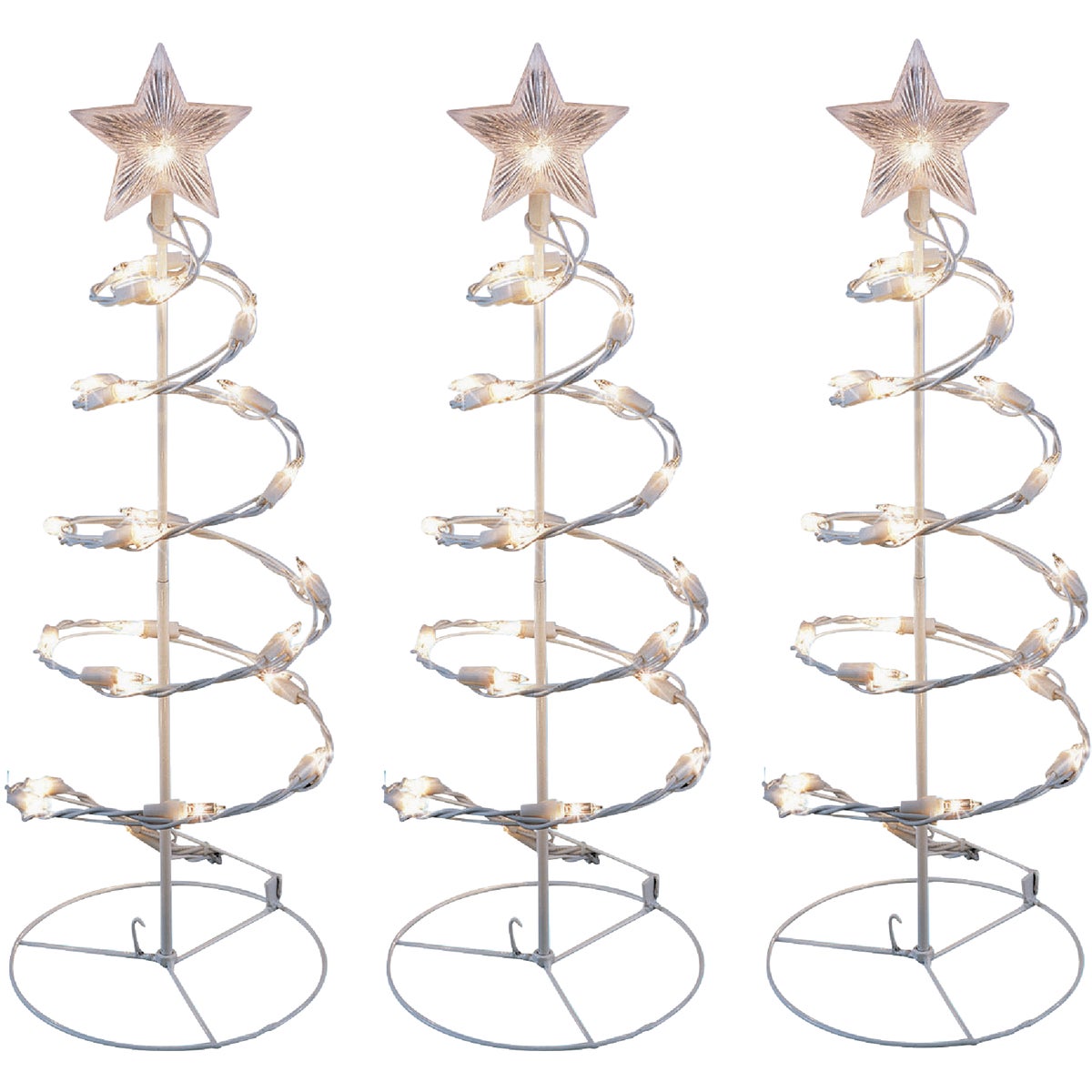 J Hofert 24 In. Incandescent Shimmering Spiral Tree Pathway Marker Light Set (3 per set)