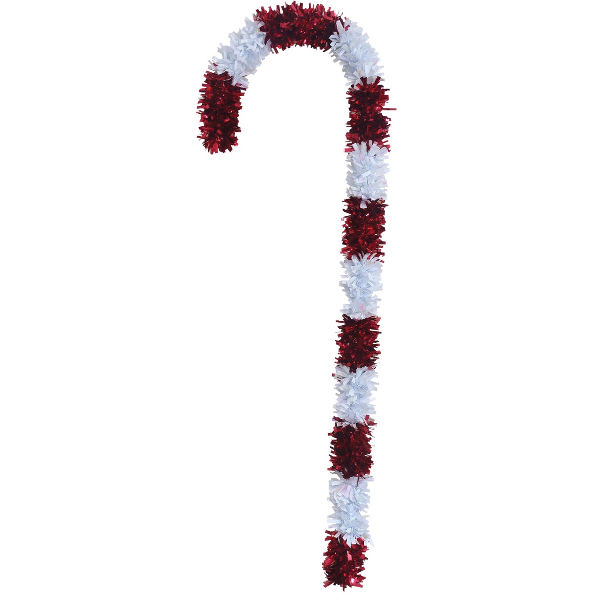 F C Young 48 In. Red & Opal Tinsel Candy Cane
