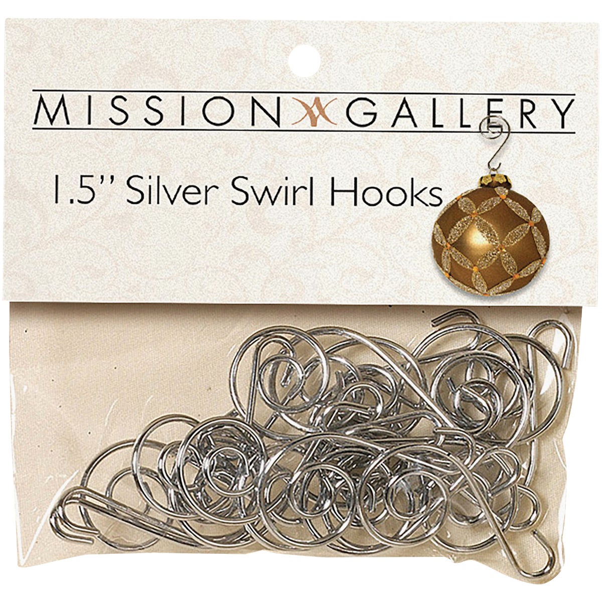 Gerson 1.5 In. Silver Swirl Ornament Hooks (24-Pack)