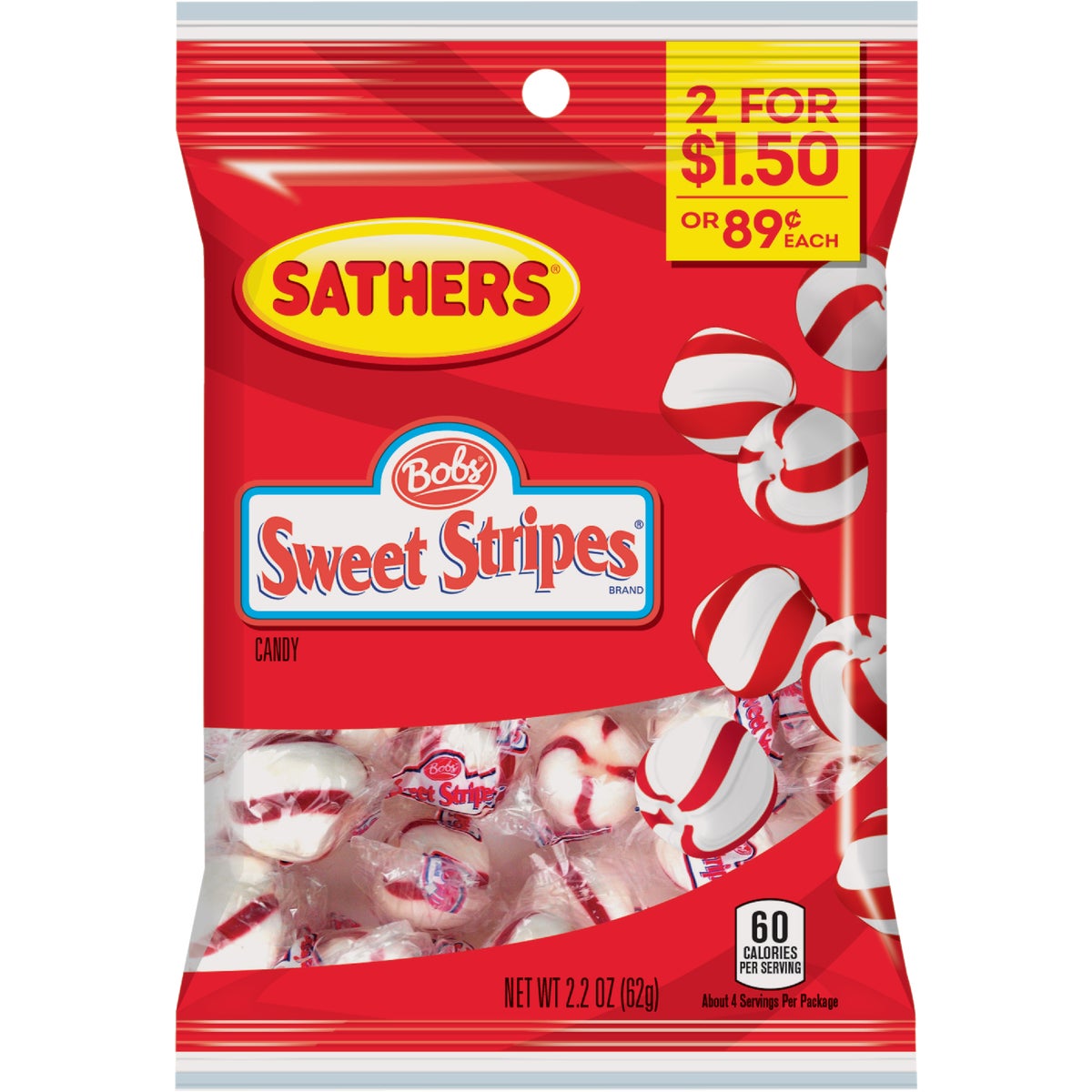 Sathers Peppermint 2.20 Oz. Sweet Stripes