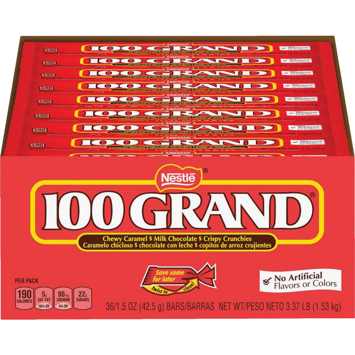 Nestle 100 Grand 1.5 Oz. Crispy Milk Chocolate & Caramel Candy Bar